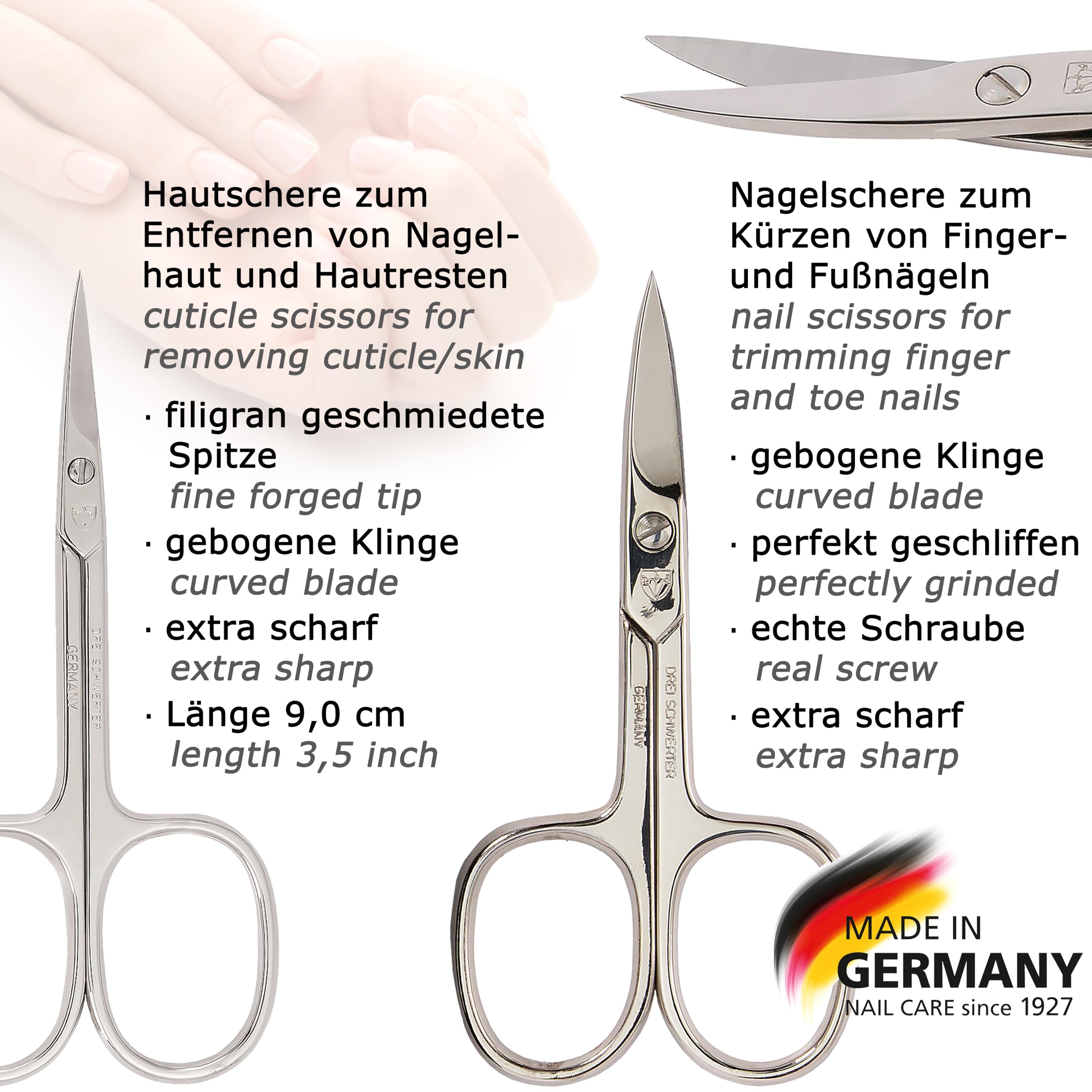 3 Swords Germany - brand quality 6 piece manicure pedicure grooming kit set for professional finger & toe nail care scissors clipper fashion leather case in gift box, Made in Solingen Germany (02174)